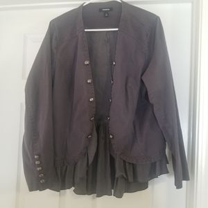 Torrid Size 2 Gray Military Peplum Bottom Jacket